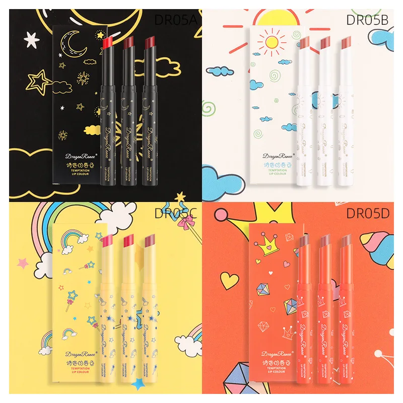 3pcs/Set Matte Lipstick Pen Small Box Matte Long Lasting Lip Liner Waterproof No Fading Popular Portable Makeup Gift
3pcs/Set Matte Lipstick Pen Small Box Matte Long Lasting Lip Liner Waterproof No Fading Popular Portable Makeup Gift