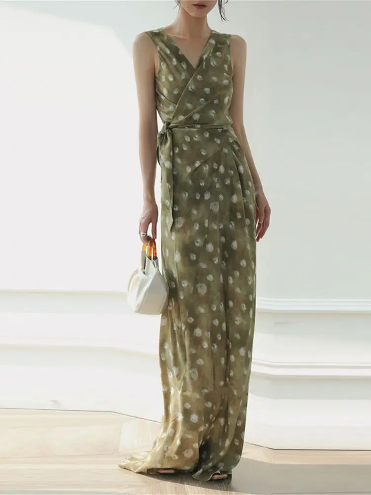 Abstract Print Women's Sleeveless Slim Maxi Dress 2023 Summer Lady V-Neck Waist Wrap Elegant Long Robes
Abstract Print Women's Sleeveless Slim Maxi Dress 2023 Summer Lady V-Neck Waist Wrap Elegant Long Robes