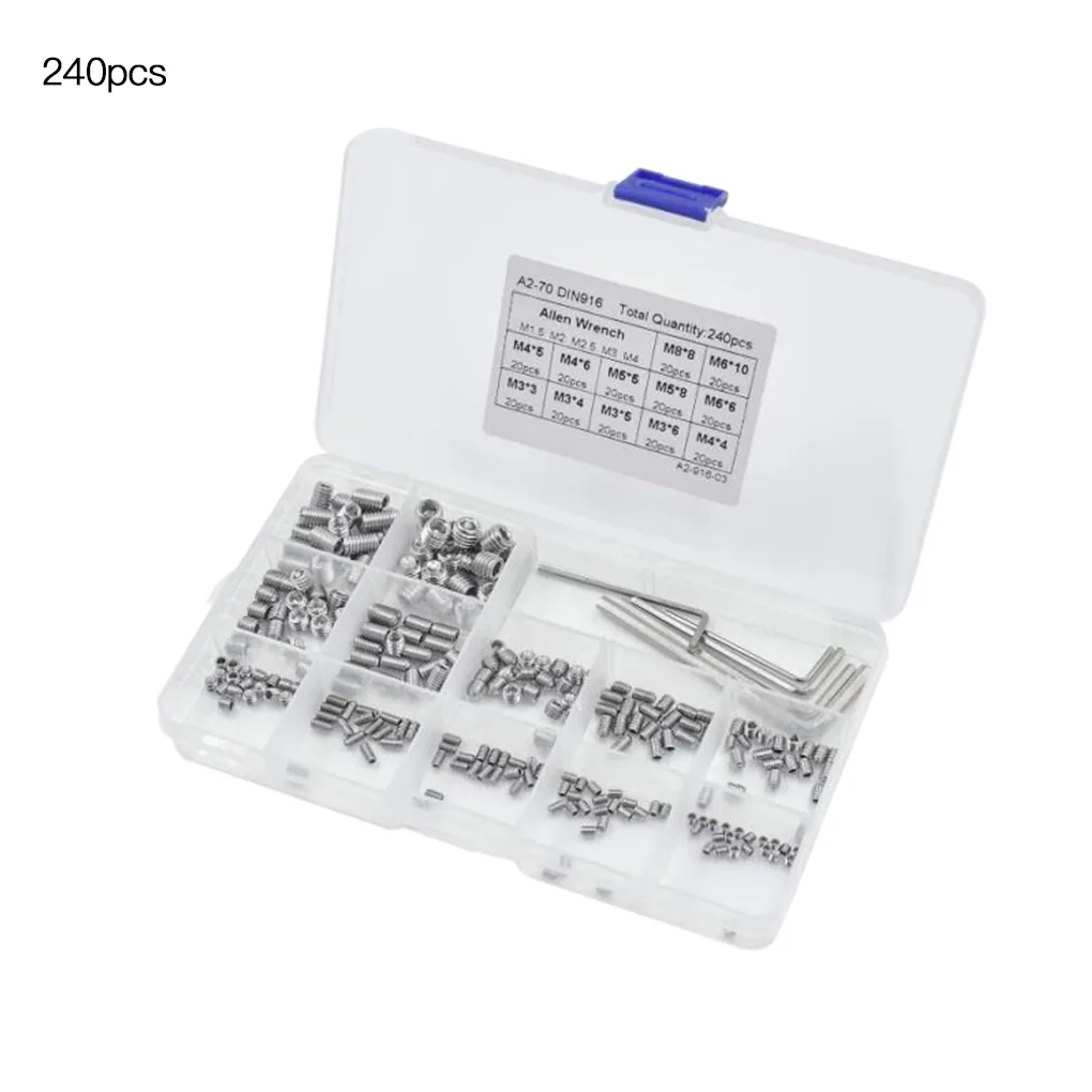 240pcs Socket Head Screw Sets 304 Stainless Steel Cap Screws Cap Bolts M3 M4 M5 M6 M8
240pcs Socket Head Screw Sets 304 Stainless Steel Cap Screws Cap Bolts M3 M4 M5 M6 M8