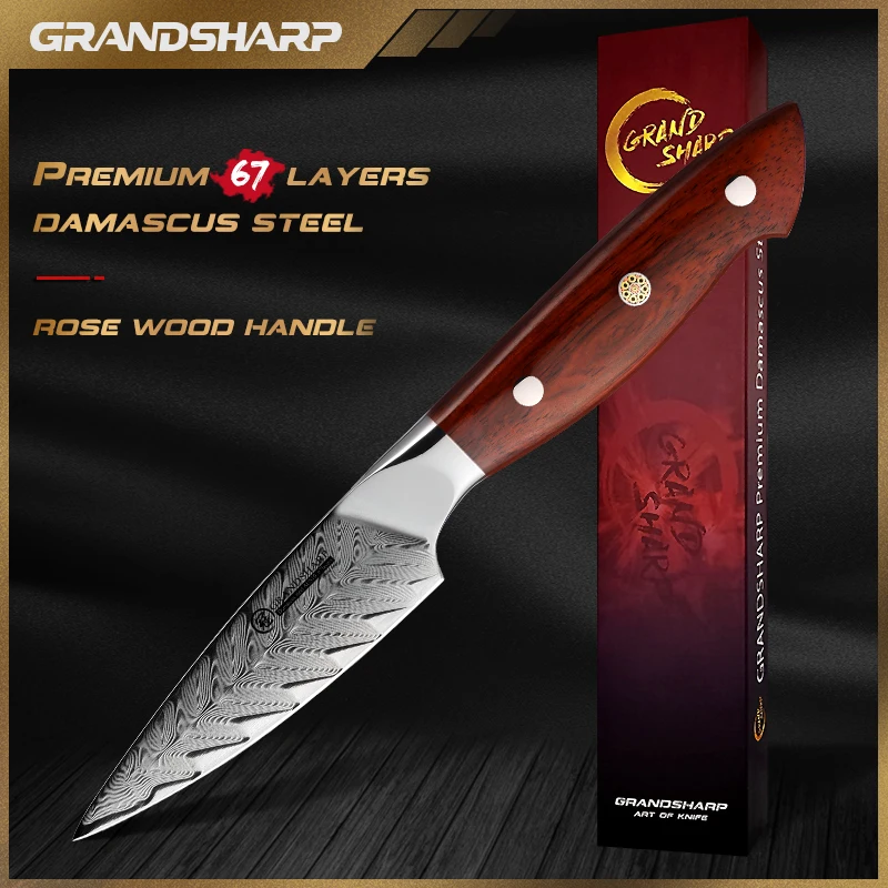 Нож для чистки овощей Grandsharp из японской углеродистой стали, 3,5 дюйма 
Нож для чистки овощей Grandsharp из японской углеродистой стали, 3,5 дюйма