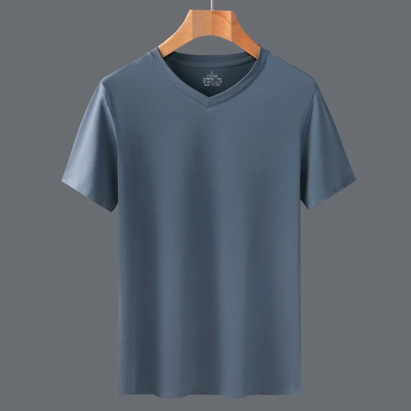 2022 Summer Men's Fashion Sexy Ice Silk Thin T-Shirts Male Solid Color V-neck Tees Male Short Sleeves Thin T Shirt Tops A182
2022 Summer Men's Fashion Sexy Ice Silk Thin T-Shirts Male Solid Color V-neck Tees Male Short Sleeves Thin T Shirt Tops A182