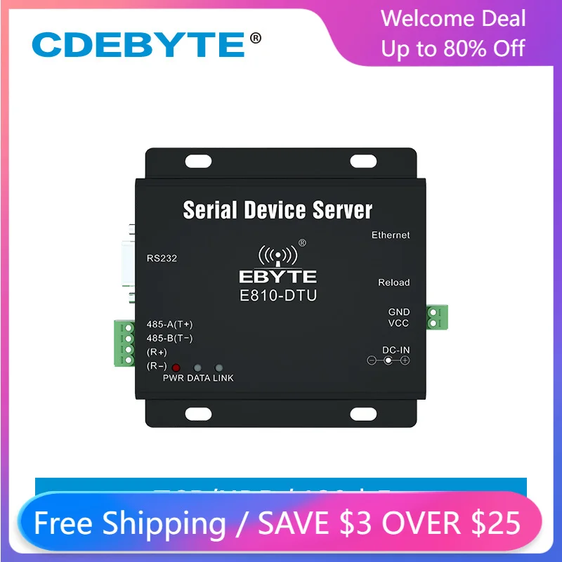 RJ45 Ethernet to RS422/RS485/RS232 Two-Way SOCKET Serial Device Server CDEBYTE E810-DTU(1RS1E) TCP UDP Transparent Transmission 
RJ45 Ethernet to RS422/RS485/RS232 Two-Way SOCKET Serial Device Server CDEBYTE E810-DTU(1RS1E) TCP UDP Transparent Transmission