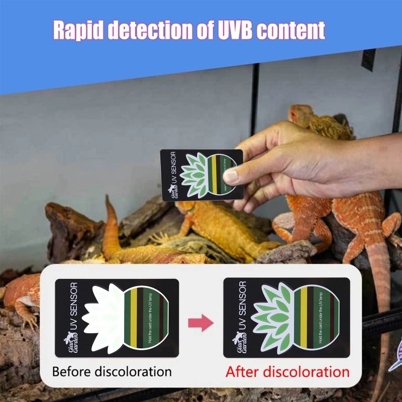 2 Pcs/set UVB Test Card Reptiles Terrarium UV Light Lamp Life Effective Tests PVC Paper Pet Supplies
2 Pcs/set UVB Test Card Reptiles Terrarium UV Light Lamp Life Effective Tests PVC Paper Pet Supplies