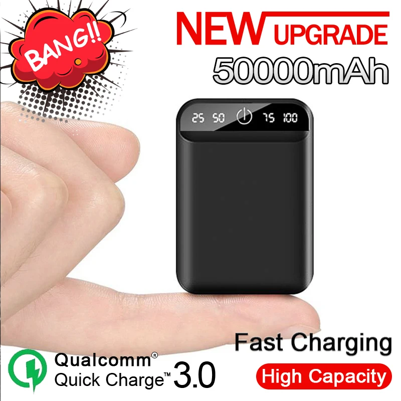 50000mAh Portable Mini Power Bank Digital Display External Battery High Capacity Mobilephone Charger for IPhone Xiaomi Samsung 
50000mAh Portable Mini Power Bank Digital Display External Battery High Capacity Mobilephone Charger for IPhone Xiaomi Samsung