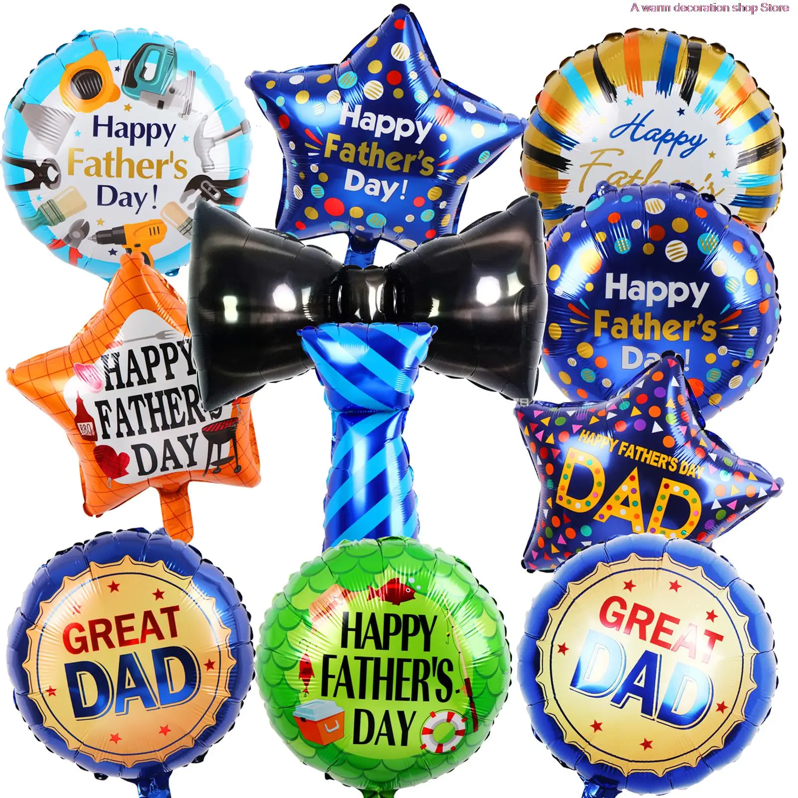11pcs Happy Father'S Day Aluminum Film Balloon Round Five-Pointed Star Father'S Day Balloon Holiday Party Decoration 
11pcs Happy Father'S Day Aluminum Film Balloon Round Five-Pointed Star Father'S Day Balloon Holiday Party Decoration