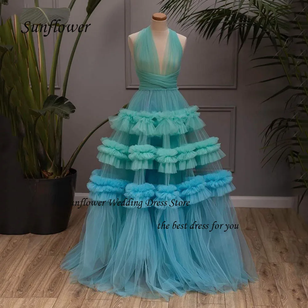 Sunflower Halter Evening Dress Saudi Arabia 2023 Slim Gradient Color Tulle Tiered A-LINE Prom dress Floor-Length Party Dress
Sunflower Halter Evening Dress Saudi Arabia 2023 Slim Gradient Color Tulle Tiered A-LINE Prom dress Floor-Length Party Dress