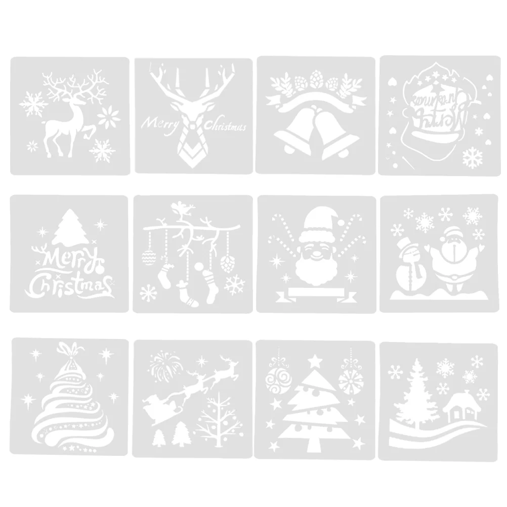 12pcs Christmas DIY Stencils Templates Hollow Santa Elk Drawing Stencils Painting Templates Tools for Children Wall mold
12pcs Christmas DIY Stencils Templates Hollow Santa Elk Drawing Stencils Painting Templates Tools for Children Wall mold