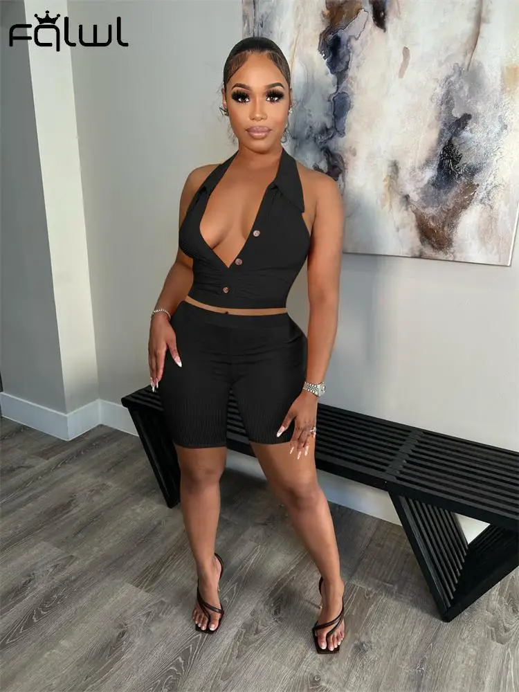FQLWL Summer Sexy Bodycon 2 Two Piece Sets Women Outfits 2022 Black Sleeveless Crop Top Bodycon Shorts Sets Party Matching Sets
FQLWL Summer Sexy Bodycon 2 Two Piece Sets Women Outfits 2022 Black Sleeveless Crop Top Bodycon Shorts Sets Party Matching Sets