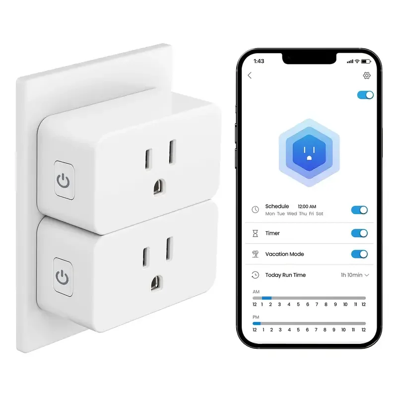 Plug, 2.4GHz WiFi Smart Plug, Works With Alexa, Google Assistant, No Hub Required, White A Certified For Humans Device
Plug, 2.4GHz WiFi Smart Plug, Works With Alexa, Google Assistant, No Hub Required, White A Certified For Humans Device
