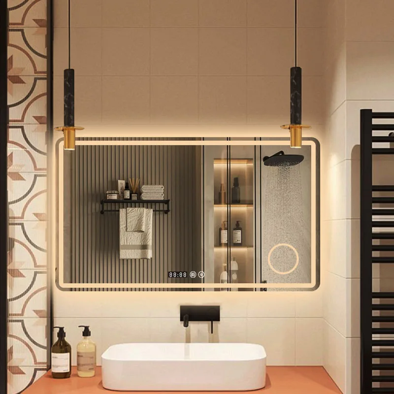 

Shower Bath Mirrors Smart Bathroom Bluetooth Long Light Aesthetic Bath Mirrors Vanity Miroir Douche Home Improvement WW50BM