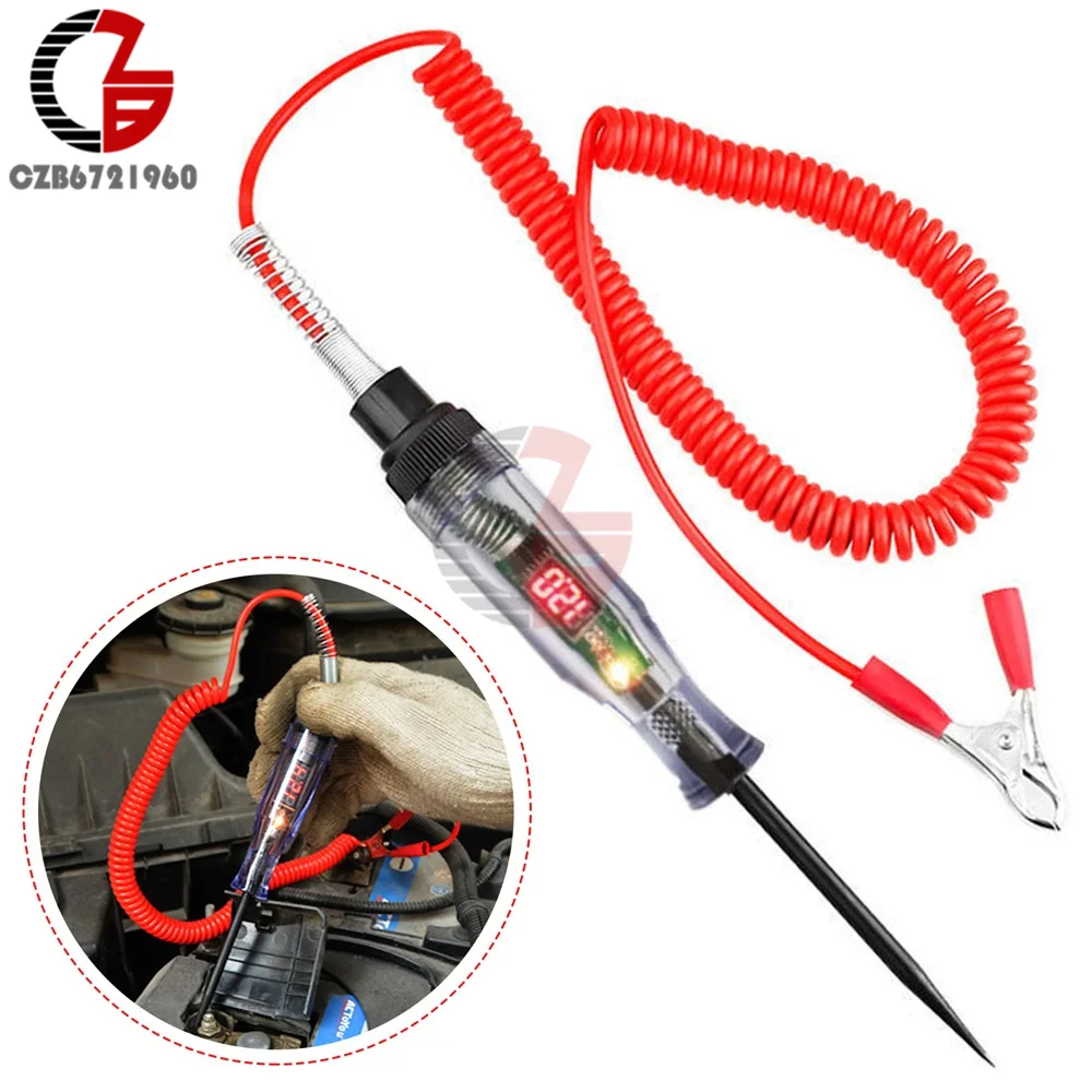 DC 6V 12V 24V Car Truck Voltage Circuit Tester Digital Display Long Probe Pen Light Bulb Automobile Diagnostic Tools Auto Repair
DC 6V 12V 24V Car Truck Voltage Circuit Tester Digital Display Long Probe Pen Light Bulb Automobile Diagnostic Tools Auto Repair