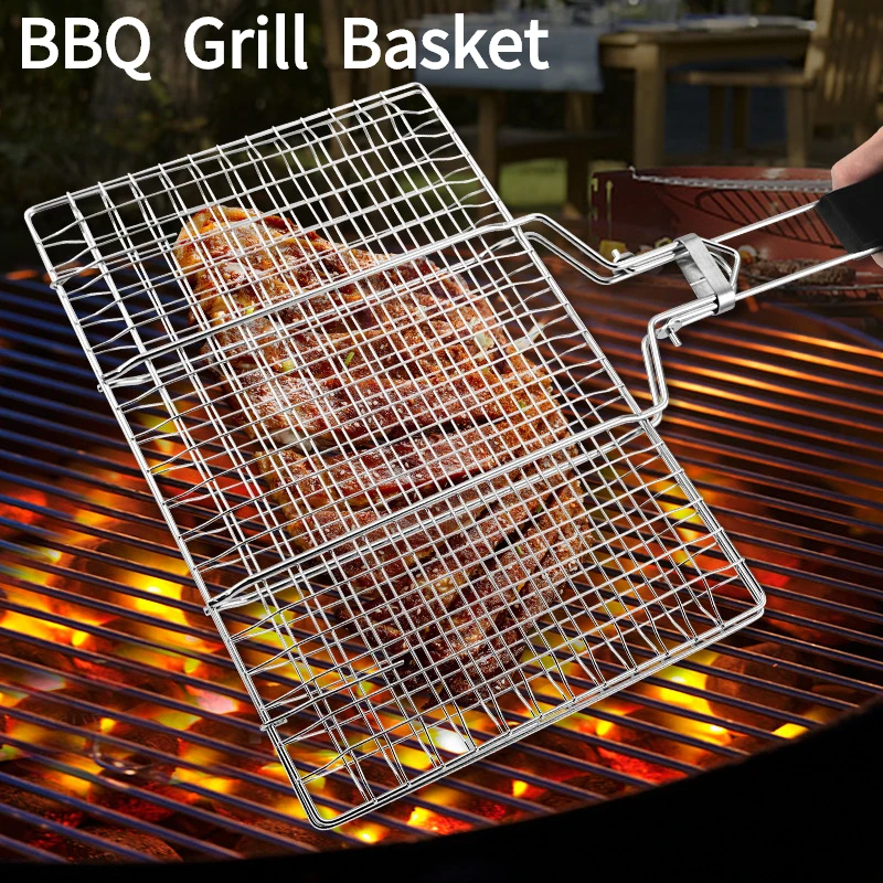 Portable BBQ Grill Basket Stainless Steel Fish Grill Basket,Removable Handle,Grill Accessories,Outdoor Grill Vegetables Shrimp
Portable BBQ Grill Basket Stainless Steel Fish Grill Basket,Removable Handle,Grill Accessories,Outdoor Grill Vegetables Shrimp