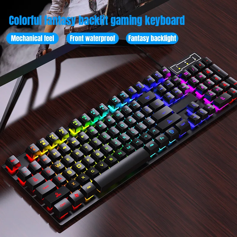 Wired Keyboard Classic Real Mechanical Feel Backlit Luminous Desktop Computer Gaming Film Keyboard Office Keyboard
Wired Keyboard Classic Real Mechanical Feel Backlit Luminous Desktop Computer Gaming Film Keyboard Office Keyboard