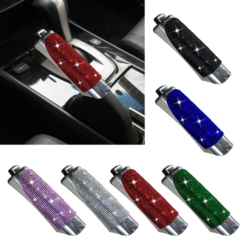 

New Luxury Bling Car Gears Handbrake Cover Car Decoration Car Styling Diamond Pink Car Assessoires Interior for Women Girls