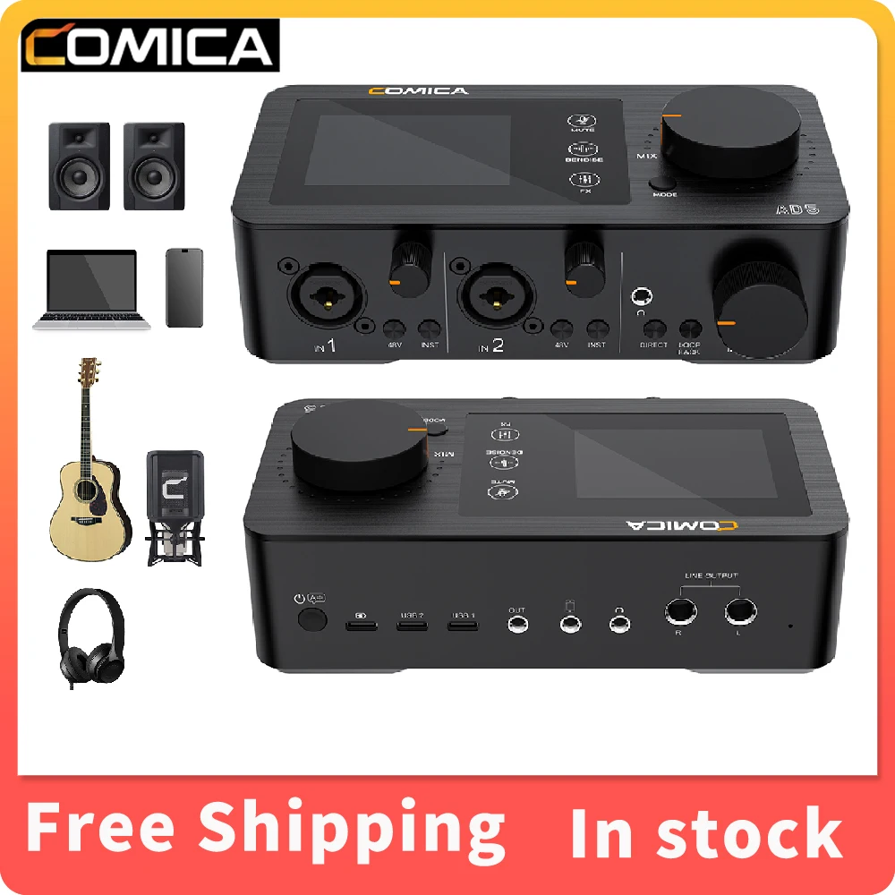 

Comica LinkFlex AD5 многофункциональный звуковой интерфейс для записи/подкастинга/потоковой передачи, звуковая карта для гитариста/подкаста/звуковой панели