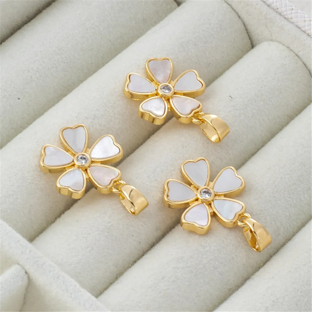 14k gold inlaid with zircon stickers, scallops, five-leaf flowers, 13mm pendants, diy handmade jewelry accessories, pendants
14k gold inlaid with zircon stickers, scallops, five-leaf flowers, 13mm pendants, diy handmade jewelry accessories, pendants