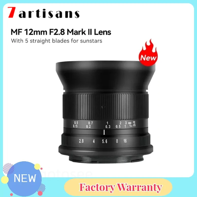 7 artisans 7artisans 12mm F2.8 Mark II APS-C Super Ultra Wide Angle Lens For Sony E Fuji XF Canon RF Canon EOS-M Nikon Z M4/3
7 artisans 7artisans 12mm F2.8 Mark II APS-C Super Ultra Wide Angle Lens For Sony E Fuji XF Canon RF Canon EOS-M Nikon Z M4/3