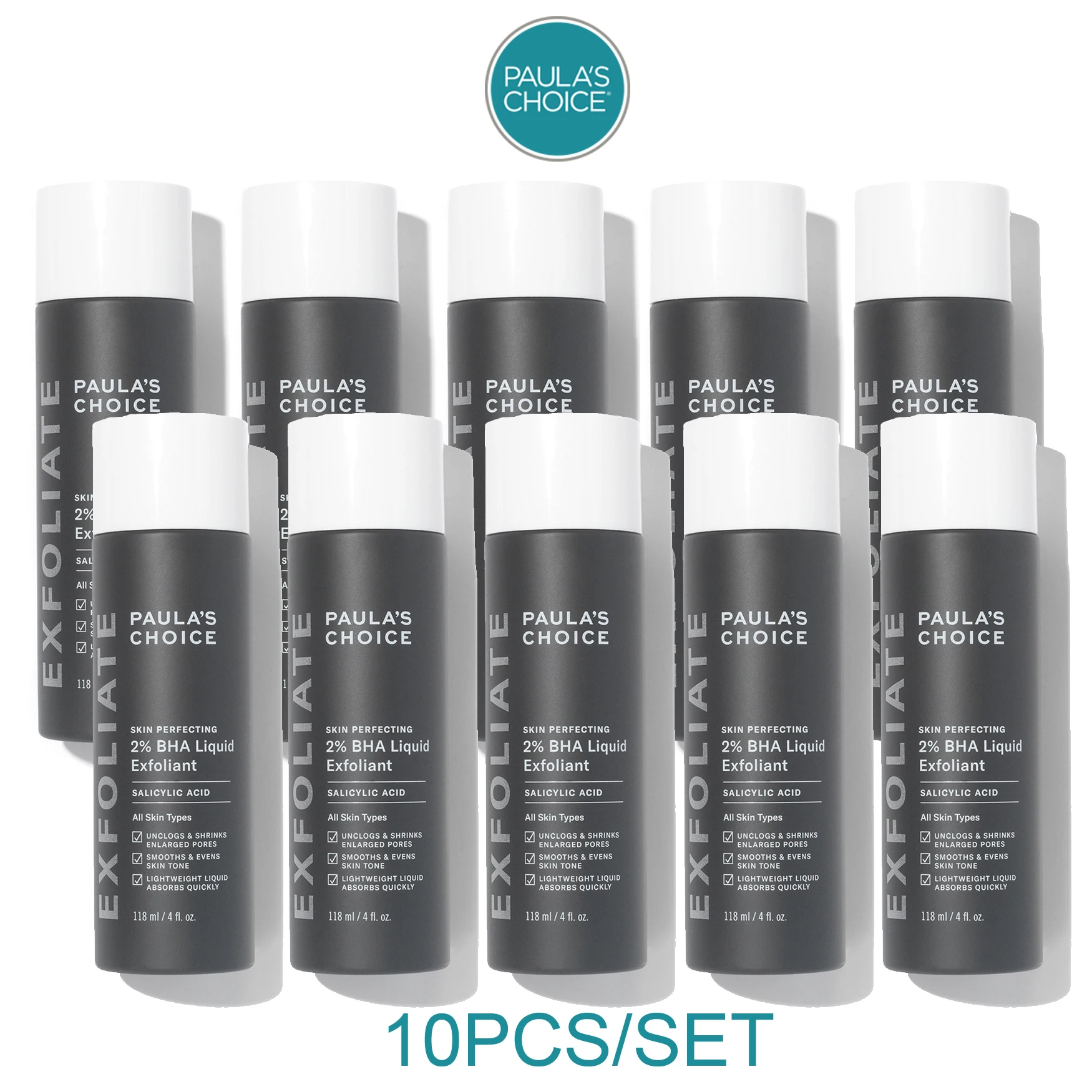 10 шт. Paulas Choice-средство для ухода за кожей 2% BHA, жидкая салициловая кислота, отшелушивающее средство для лица, отшелушивающее средство для черных точек, поры, морщины 118 мл 
10 шт. Paulas Choice-средство для ухода за кожей 2% BHA, жидкая салициловая кислота, отшелушивающее средство для лица, отшелушивающее средство для черных точек, поры, морщины 118 мл