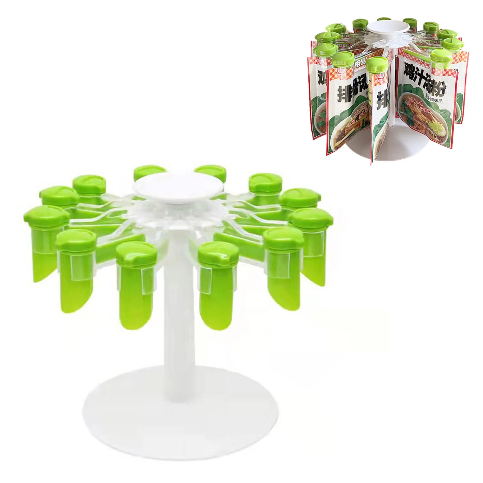 Стеллаж для специй, настенный вращающийся держатель для мешков для специй, с зажимами
Стеллаж для специй, настенный вращающийся держатель для мешков для специй, с зажимами