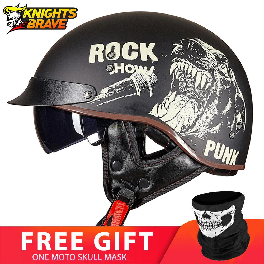 

GXT Retro Vintage Motorcycle Helmet Moto Helmet Open Face Scooter Biker Motorbike Racing Riding Helmet With DOT Certification