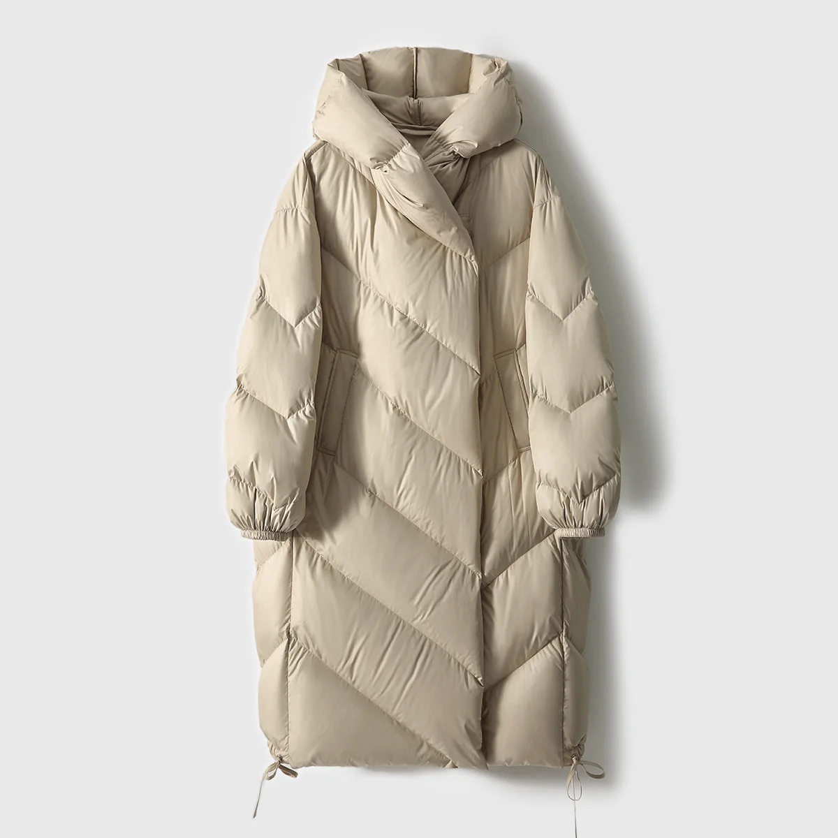 Mid length down jacket for women, loose and thick white duck down, winter A-line diagonal European goods, 2023 new high-end
Mid length down jacket for women, loose and thick white duck down, winter A-line diagonal European goods, 2023 new high-end