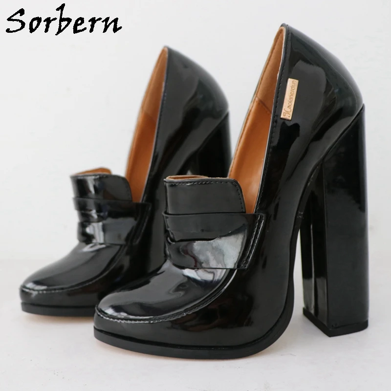 Sorbern 15Cm Block High Heel Women Pump Shoes Slip On Round Toe Chunky Heeled Unisex Customized Party Footwear Size 33-48
Sorbern 15Cm Block High Heel Women Pump Shoes Slip On Round Toe Chunky Heeled Unisex Customized Party Footwear Size 33-48