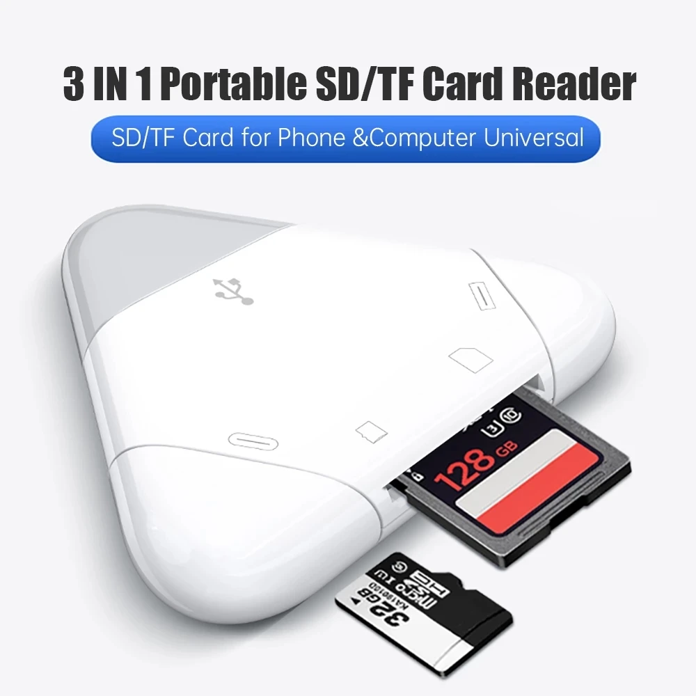3 в 1 Многофункциональный Магнитный Высокоскоростной OTG-адаптер USB 2 0 для SD