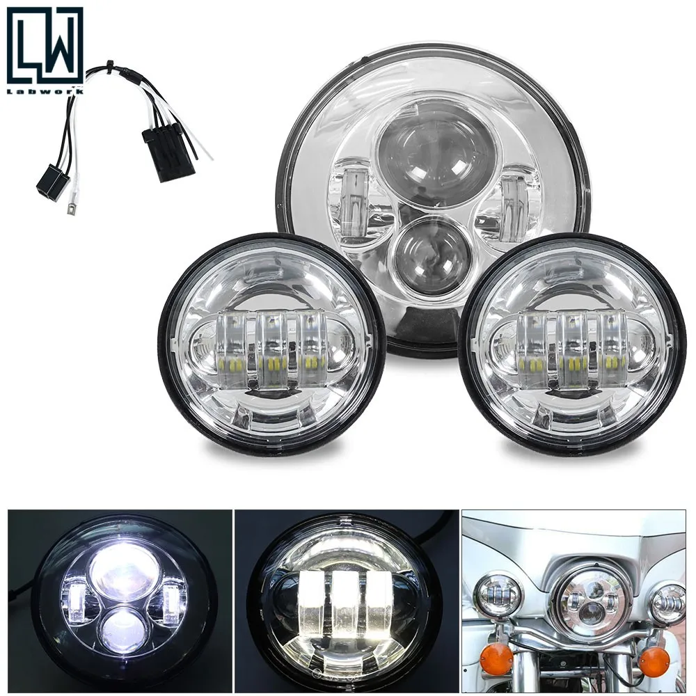 Для Touring Road King 7 "дюймовая светодиодный DRL фара + 4,5" противотуманные фары
Для Touring Road King 7 "дюймовая светодиодный DRL фара + 4,5" противотуманные фары