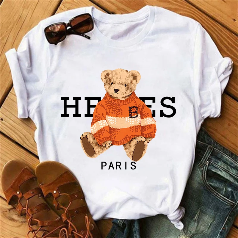 2023 Summer NewMen and Women 100% Cotton T-Shirt Teddy Bear Print Loose Comfortable High Quality Short Sleeve Top Clothing
2023 Summer NewMen and Women 100% Cotton T-Shirt Teddy Bear Print Loose Comfortable High Quality Short Sleeve Top Clothing