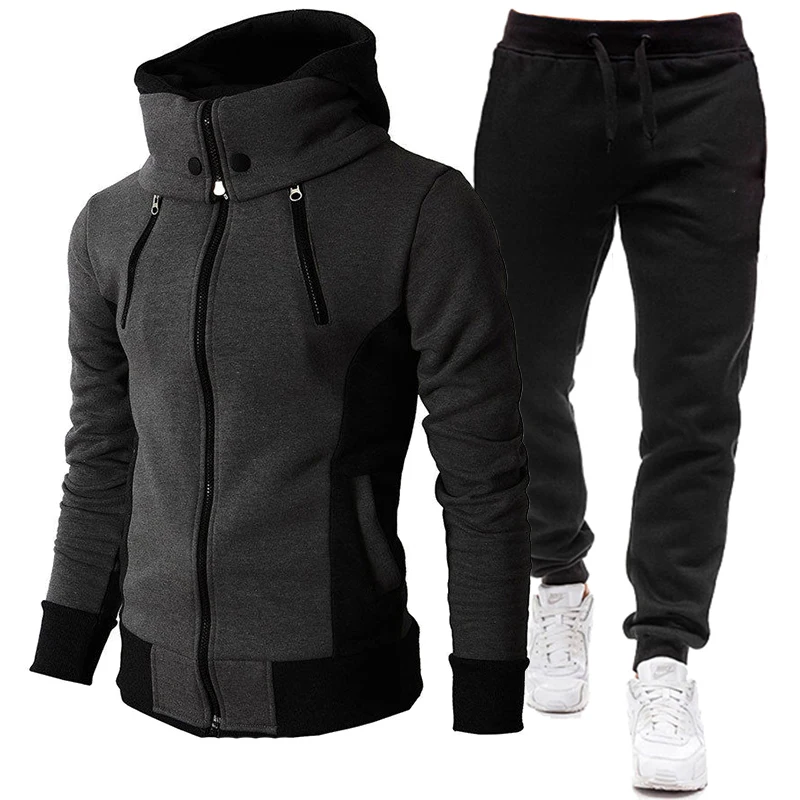 Men's Sweatshirts Sweatpants Set Tracksuits Outfit Double Zipper Scarf Collar Fleece Hoodies Pants Suit Bomber Hoody Sportswear
Men's Sweatshirts Sweatpants Set Tracksuits Outfit Double Zipper Scarf Collar Fleece Hoodies Pants Suit Bomber Hoody Sportswear