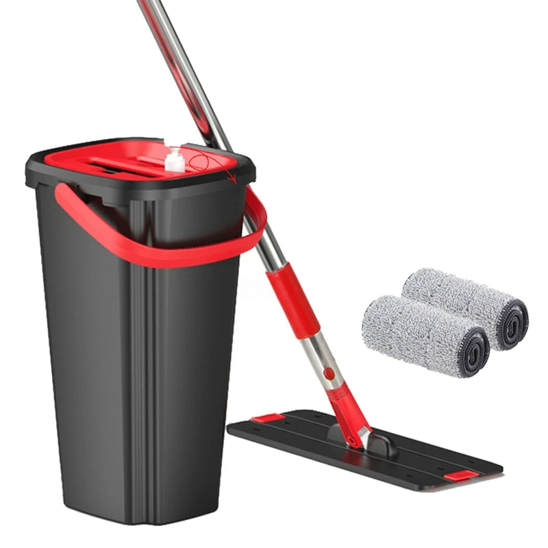 Handfree Flat Floor Mop And Bucket Set Wringing Cleaning System Home Wash & Dry Black
Handfree Flat Floor Mop And Bucket Set Wringing Cleaning System Home Wash & Dry Black