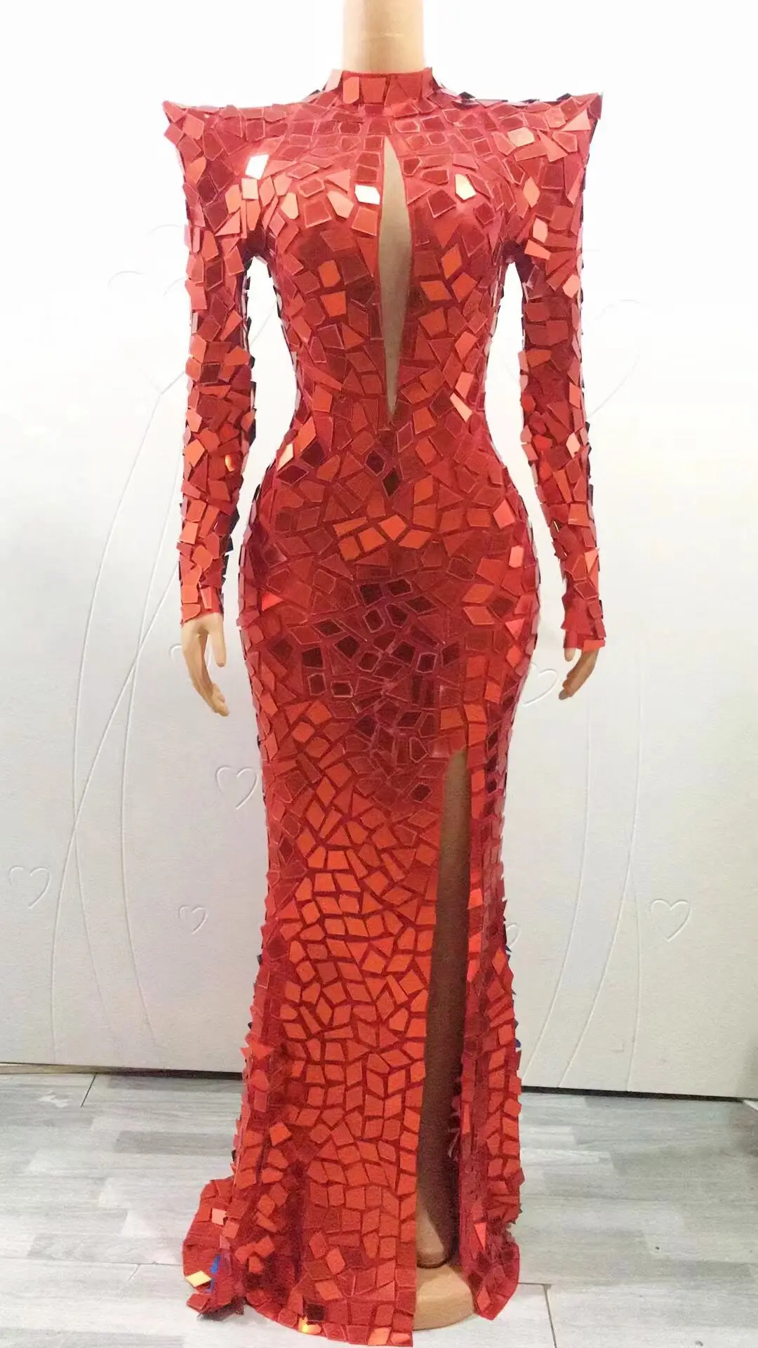 Red Gold Silver Mirrors Dress Sexy Costume Women Dance Club Long Dress Birthday Evening Celebrate Show Outfit hongjing
Red Gold Silver Mirrors Dress Sexy Costume Women Dance Club Long Dress Birthday Evening Celebrate Show Outfit hongjing