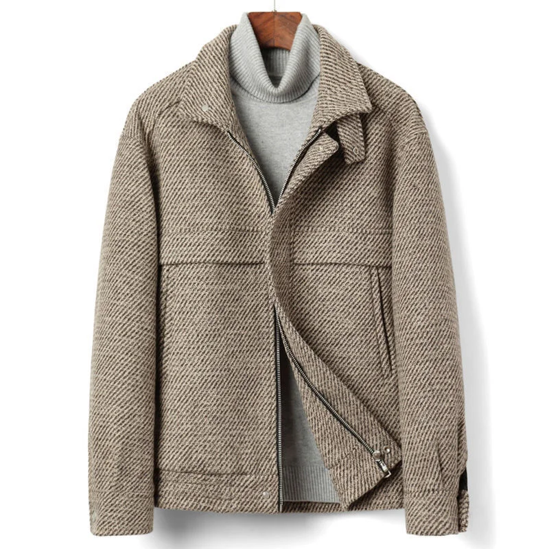 

Шерстяное пальто, Мужская кашемировая новая приталенная Рабочая куртка на весну 2023, модная, красивая шерстяная одежда
