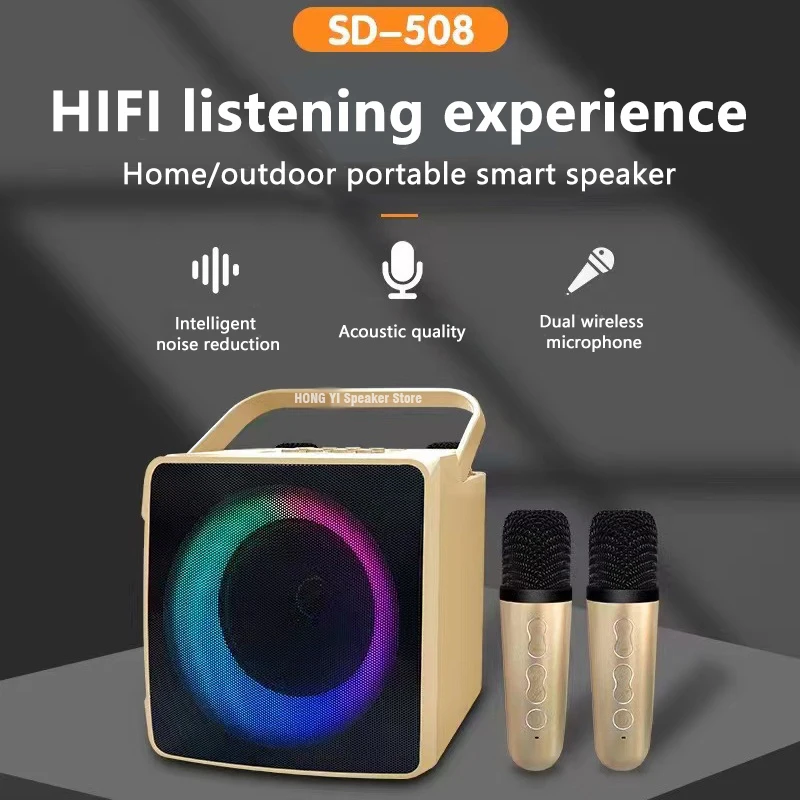 SD508 Home Karaoke Portable Bluetooth Speaker Dual Wireless Microphone Live TV FM radio TF card USB Subwoofer Music Center Audio
SD508 Home Karaoke Portable Bluetooth Speaker Dual Wireless Microphone Live TV FM radio TF card USB Subwoofer Music Center Audio