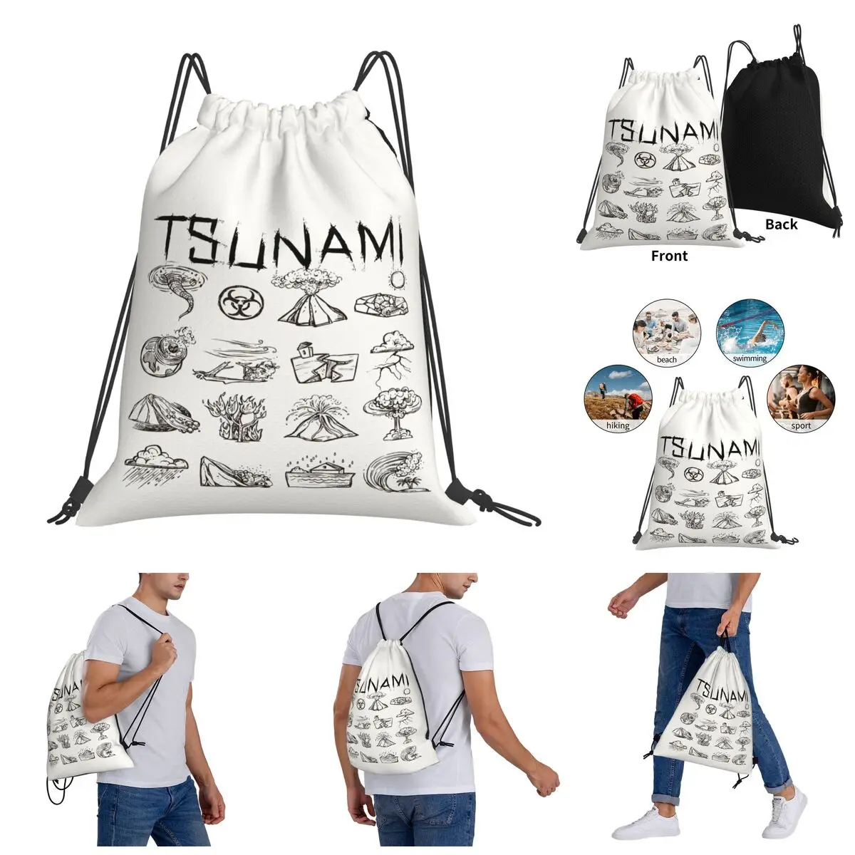 Tsunami Tonga Volcanotsunami Drawstring Bags Gym Bag Graphic Vintage Backpack Joke Knapsack
Tsunami Tonga Volcanotsunami Drawstring Bags Gym Bag Graphic Vintage Backpack Joke Knapsack