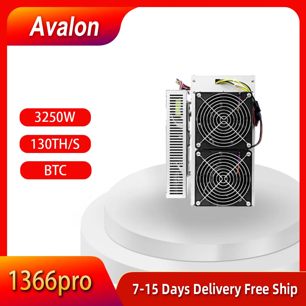 New Avalon 1366pro Miner 130T with Power Supply BTC BTH Miner Machine Asic Miner1266 PK Antminer S19 Pro T19 Pro
New Avalon 1366pro Miner 130T with Power Supply BTC BTH Miner Machine Asic Miner1266 PK Antminer S19 Pro T19 Pro