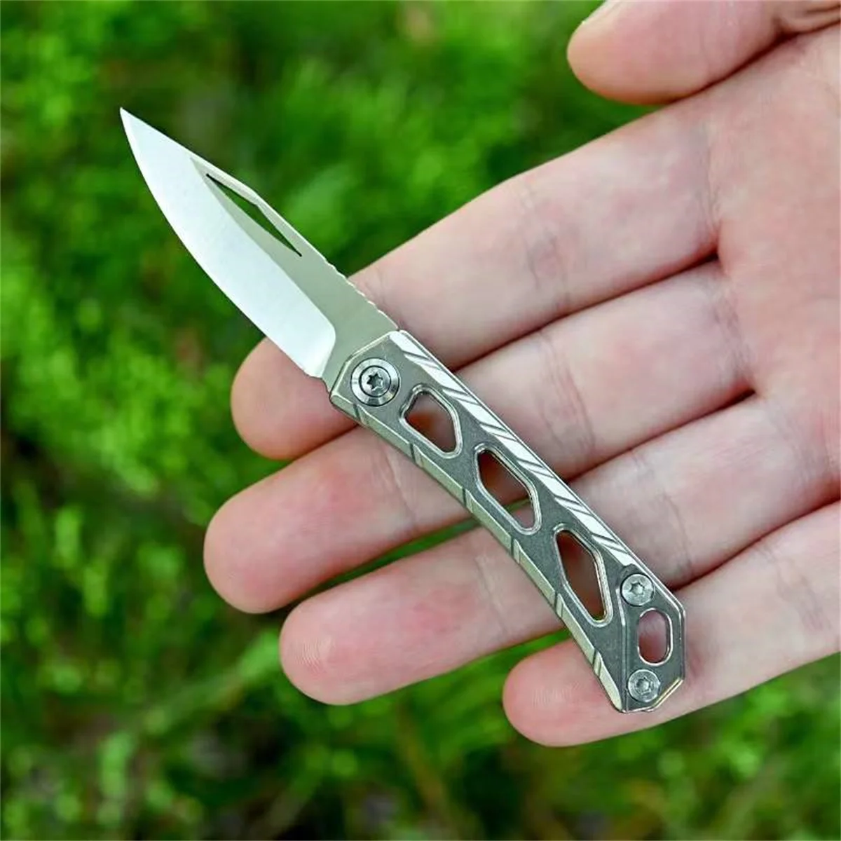 High Hardness Sharp D2 Steel Folding Knife Titanium Alloy Mini Knife Keychain Pendant Outdoor Self-Defense Fruit Knife
High Hardness Sharp D2 Steel Folding Knife Titanium Alloy Mini Knife Keychain Pendant Outdoor Self-Defense Fruit Knife
