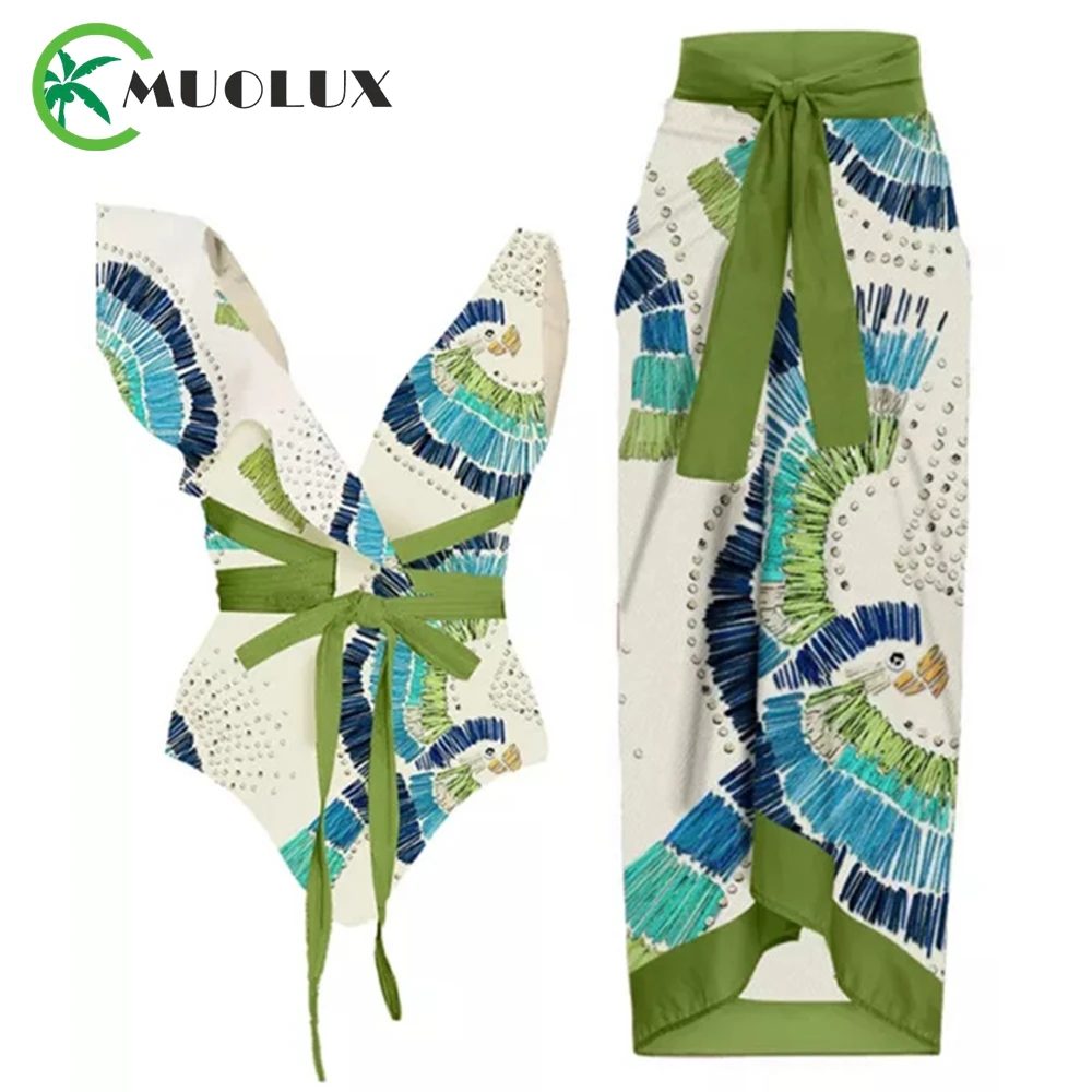 2023 One Piece Swimsuit Women Skirt Sexy Swimwear Woman Ruffle Monokini with Sarong Beach Bathing Suit Cover Up Dress Female
2023 One Piece Swimsuit Women Skirt Sexy Swimwear Woman Ruffle Monokini with Sarong Beach Bathing Suit Cover Up Dress Female