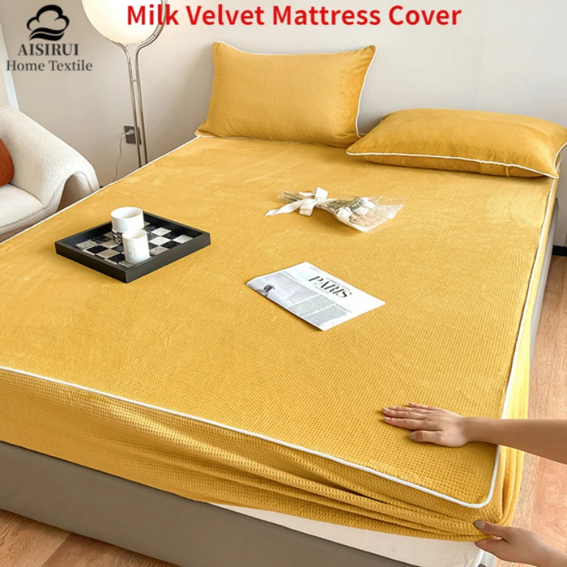 Winter Warm Skin-friendly Milk Velvet Mattress Cover with Elastic Band Queen King Size Bedspread Fitted Sheet Non-slip Yellow
Winter Warm Skin-friendly Milk Velvet Mattress Cover with Elastic Band Queen King Size Bedspread Fitted Sheet Non-slip Yellow