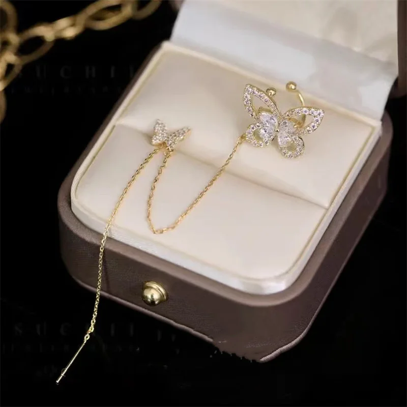 PTQASP Kpop Shiny Zircon Butterfly Clip Earrings For Women Simple Flowers Fake Cartilage Long Tassel Ear Cuff Bride Wedding
PTQASP Kpop Shiny Zircon Butterfly Clip Earrings For Women Simple Flowers Fake Cartilage Long Tassel Ear Cuff Bride Wedding