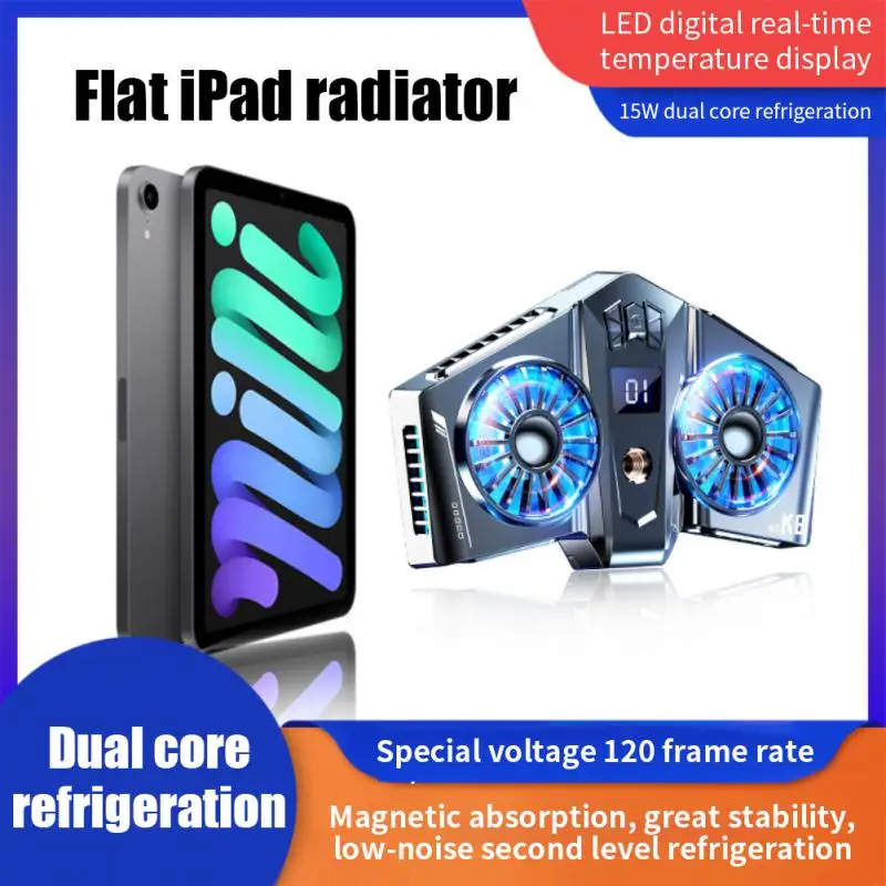 K8A Dual Cooling Fan Magnetic Mobile Phone Radiator With Temperature Display RGB Large Game Cooler For Tablet IPad Pro Air Mini
K8A Dual Cooling Fan Magnetic Mobile Phone Radiator With Temperature Display RGB Large Game Cooler For Tablet IPad Pro Air Mini