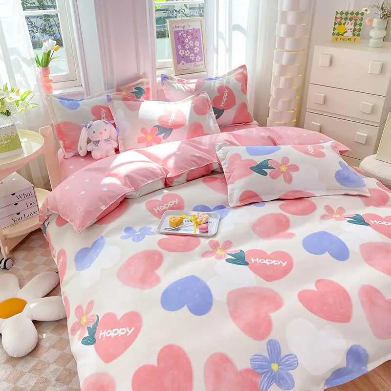 Korean Simple Strawberry Pattern Quilt Cover Bed Sheet Pillow Cover Bedding Set of Four Pieces Plus Size Double Bed Cover
Korean Simple Strawberry Pattern Quilt Cover Bed Sheet Pillow Cover Bedding Set of Four Pieces Plus Size Double Bed Cover