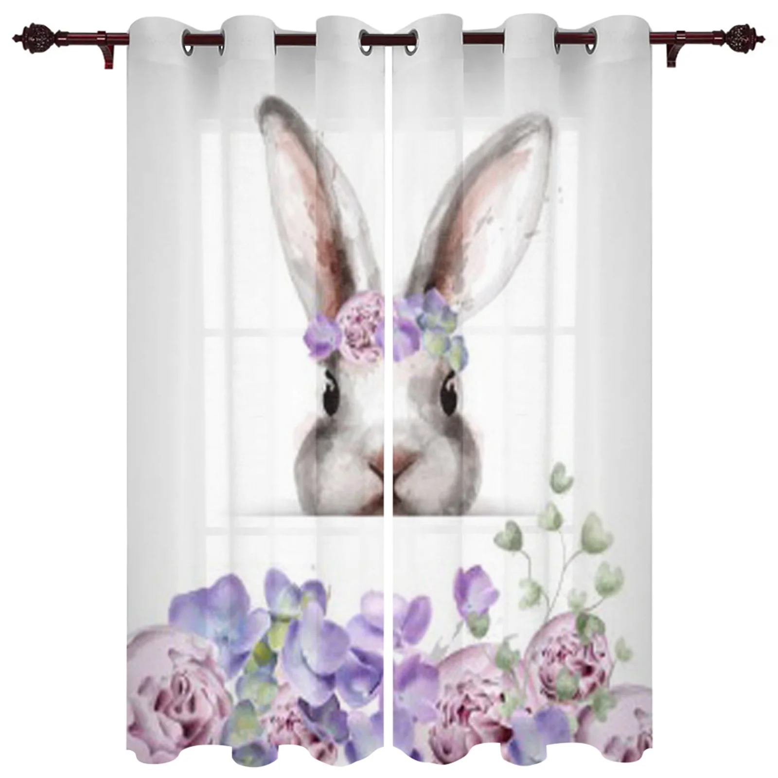 Modern Window Curtains Bunny Rabbit with Flowers Watercolor Luxury Fashion Curtains for Living Room Bedroom Kitchen Drapes
Modern Window Curtains Bunny Rabbit with Flowers Watercolor Luxury Fashion Curtains for Living Room Bedroom Kitchen Drapes