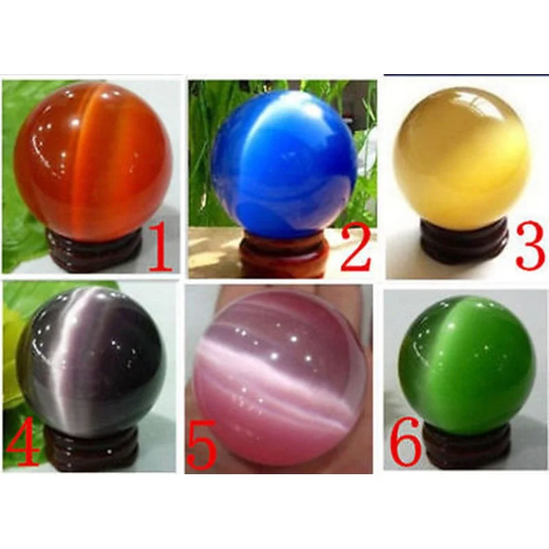 1Pcs Fashion 40MM ball Cat's Eye Ball crystal ball with free Wood Base home decoration
1Pcs Fashion 40MM ball Cat's Eye Ball crystal ball with free Wood Base home decoration