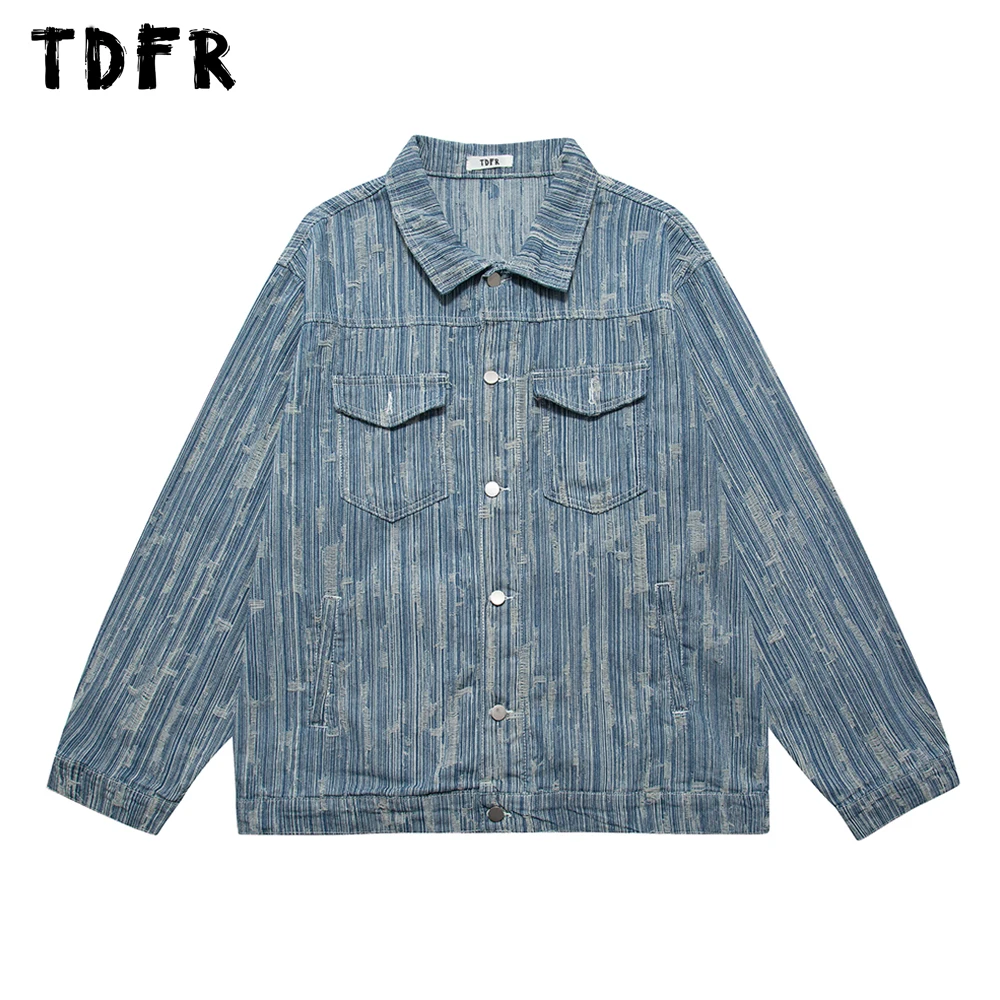 Ripped Denim Jacket Mens Autumn Winter Pocket Retro Casual Loose Lapel Single Breasted Long Sleeve Outerwear Men
Ripped Denim Jacket Mens Autumn Winter Pocket Retro Casual Loose Lapel Single Breasted Long Sleeve Outerwear Men