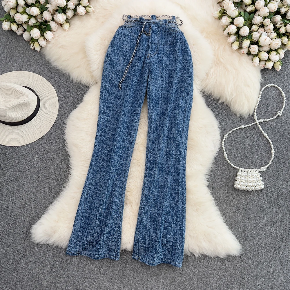VANOVICH Hollow Out Blue Women's 2022 Summer New Korean Style High Waist Wide Leg Pants Solid Color Fashion Denim Long Pants
VANOVICH Hollow Out Blue Women's 2022 Summer New Korean Style High Waist Wide Leg Pants Solid Color Fashion Denim Long Pants