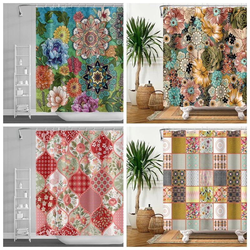 Boho Big Flowers Shower Curtain for Bathroom Decor Floral Bathtub Screen Washable Waterproof Fabric Curtains with Hooks 180x200
Boho Big Flowers Shower Curtain for Bathroom Decor Floral Bathtub Screen Washable Waterproof Fabric Curtains with Hooks 180x200