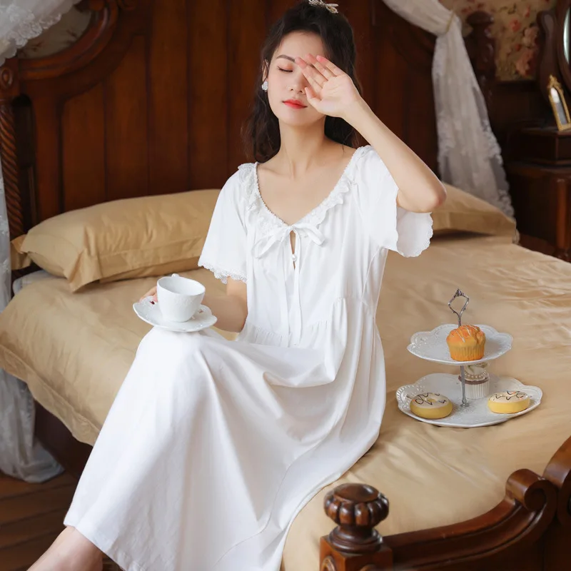 Women Lovely Short Sleeve Derss Summer New Lady Modal Comfort Sleepwear Female Loose Casual Lace Homewear Nightwear
Women Lovely Short Sleeve Derss Summer New Lady Modal Comfort Sleepwear Female Loose Casual Lace Homewear Nightwear