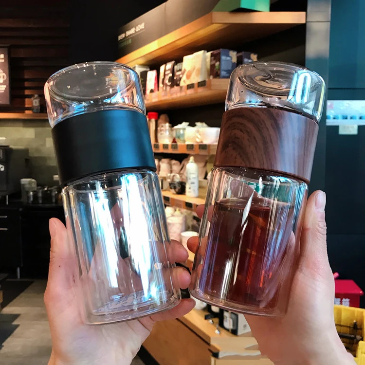 Высококачественная двойная стеклянная бутылка для воды с чехлом, бутылка для чая и напитков, инфузионный стакан, посуда для напитков, бутыл... 
Высококачественная двойная стеклянная бутылка для воды с чехлом, бутылка для чая и напитков, инфузионный стакан, посуда для напитков, бутыл...