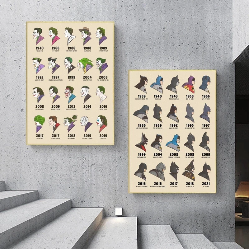 Batman Through The Ages Art Canvas Painting Marvel Illustrated Poster Gift Batman Wall Art Picture For Living Room Home Decor
Batman Through The Ages Art Canvas Painting Marvel Illustrated Poster Gift Batman Wall Art Picture For Living Room Home Decor